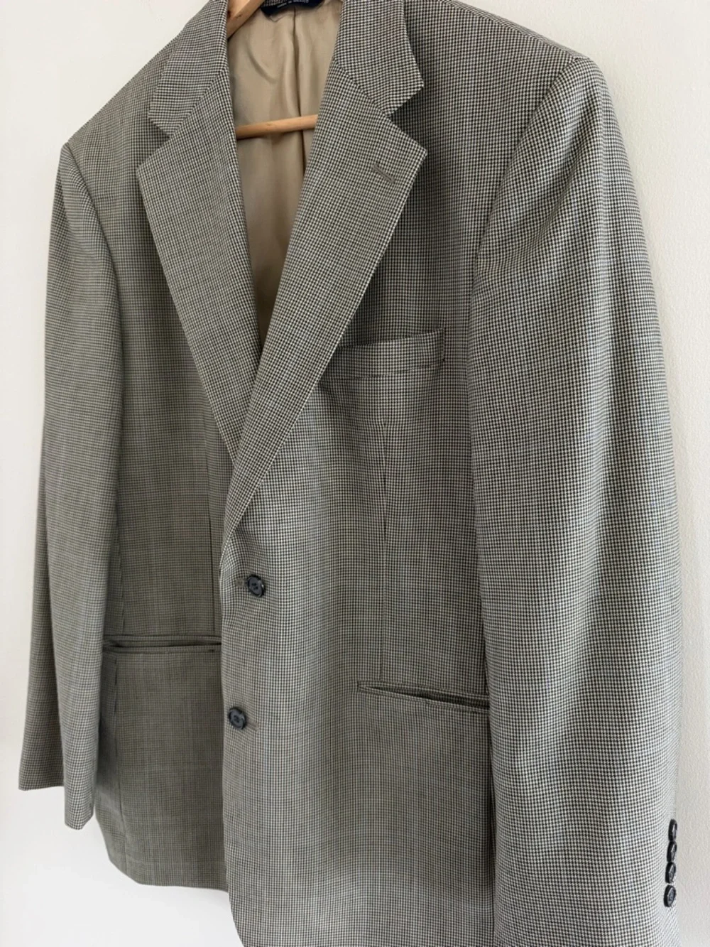 Brooks Brothers Mens Blazer 41R Tan Houndstooth Wool Cashmere SportsCoat Classic